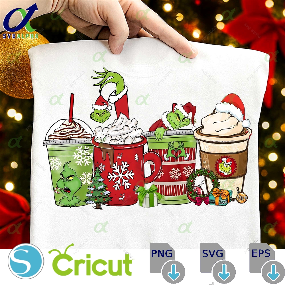 Green Guy Coffee Drink Png Merry Christmas Png Christmas Drink Movies Christmas Sublimation Coffee Lover Holiday Christmas Latte Drink